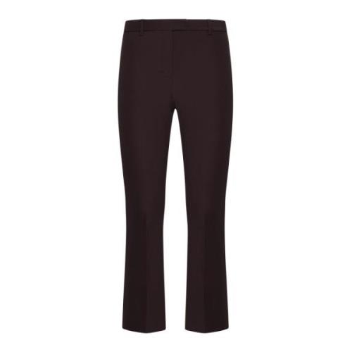 Bordeaux Stretch Katoen Broek Max Mara , Brown , Dames