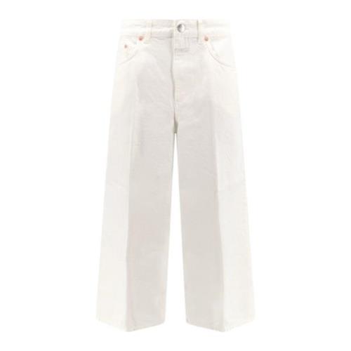 Witte Wijde Pijp Broek Closed , White , Dames