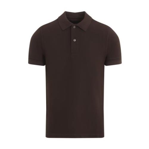 Bruine Polo Shirt Herenmode Tom Ford , Brown , Heren