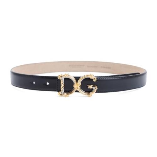 Zwart Leren Barok Gesp Riem Dolce & Gabbana , Black , Dames