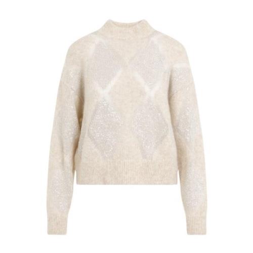 Luxe Beige Sweater Aw24 Brunello Cucinelli , Beige , Dames