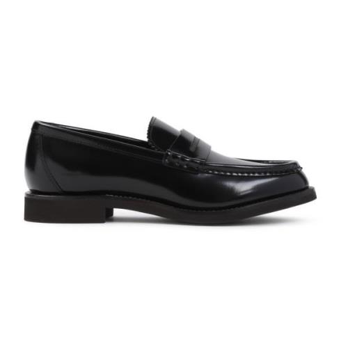 Zwarte Leren Loafers voor Vrouwen Brunello Cucinelli , Black , Dames