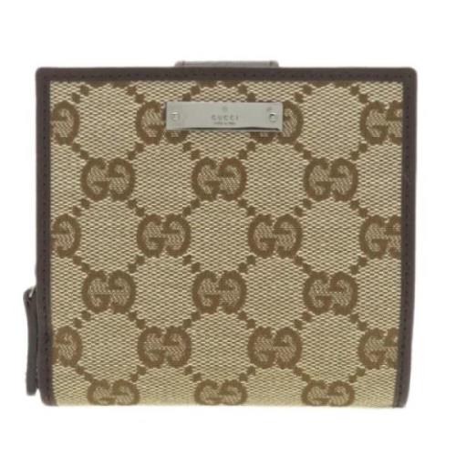 Pre-owned Canvas wallets Gucci Vintage , Brown , Dames