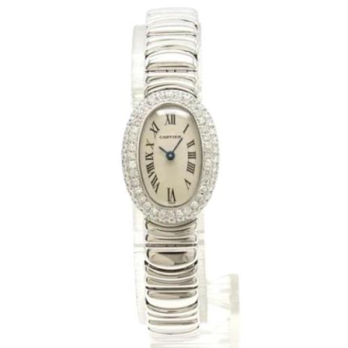 Pre-owned White Gold watches Cartier Vintage , White , Dames