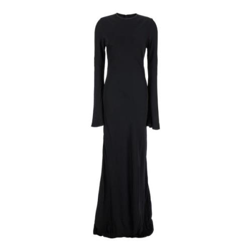 Zwarte Satijnen Maxi Jurk Rotate Birger Christensen , Black , Dames