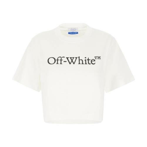 Casual Katoenen T-Shirt Off White , White , Dames