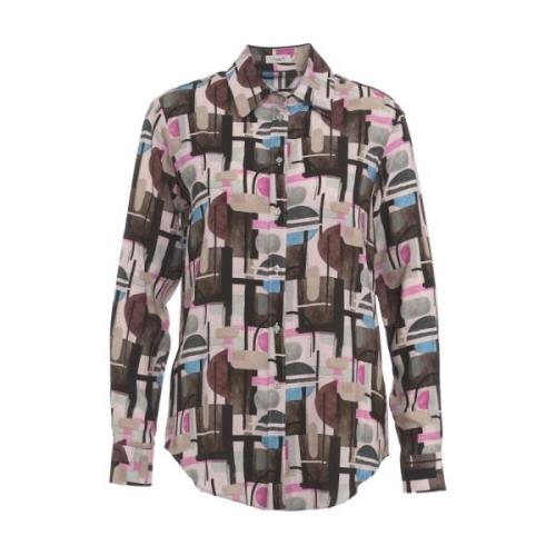 Retro Print Multi-gekleurde Blouse Himon's , Multicolor , Dames