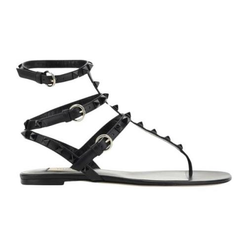 Zwarte Rockstud Sandalen Ss22 Valentino Garavani , Black , Dames