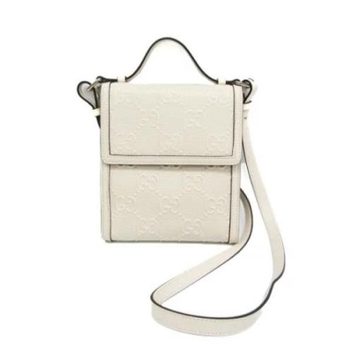 Pre-owned Leather shoulder-bags Gucci Vintage , White , Dames