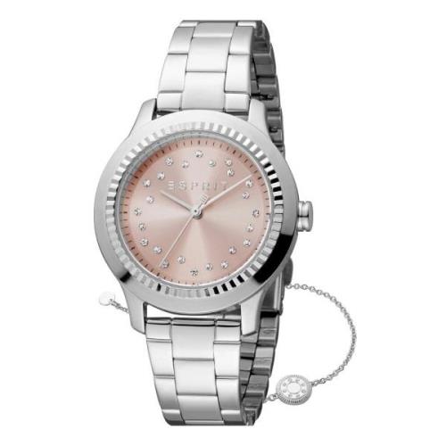 Elegante Roestvrijstalen Analoge Kwarts Horloge Esprit , Gray , Dames