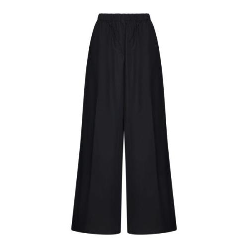 Zwarte Navigli Katoenen Wijde Pijp Broek Max Mara , Black , Dames