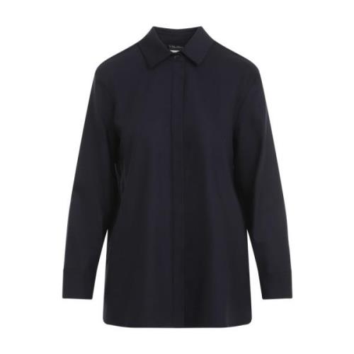 Blauwe Wollen Blouse Max Mara , Blue , Dames