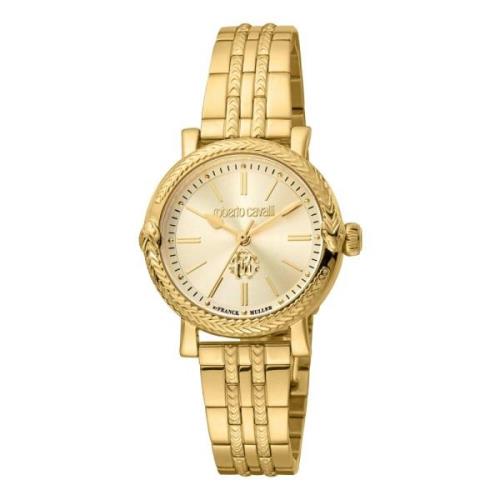 Dames Roestvrijstalen Analoge Horloge Roberto Cavalli , Yellow , Dames