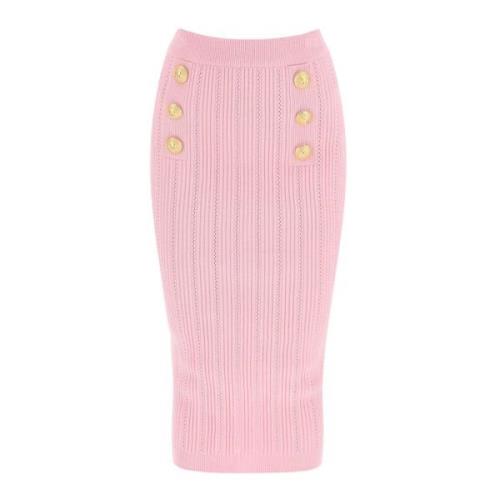 Midi Skirts Balmain , Pink , Dames