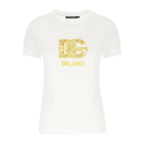 Casual Katoenen T-Shirt voor Mannen Dolce & Gabbana , White , Dames