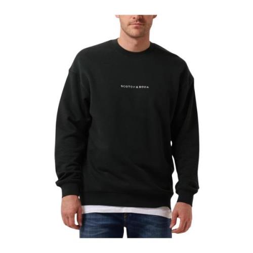 Kern-Logo Voorborst Sweatshirt Scotch & Soda , Black , Heren