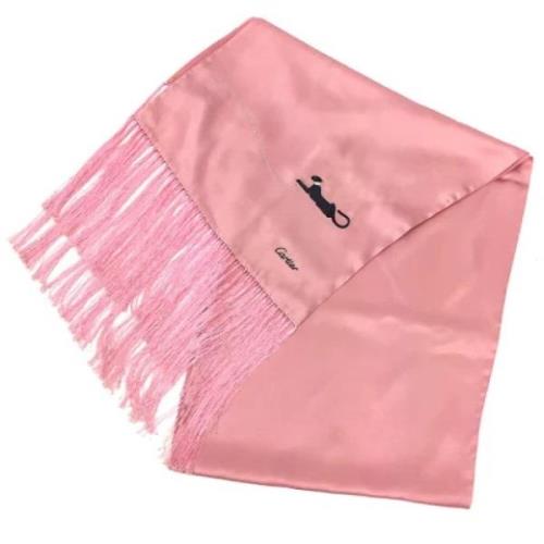 Pre-owned Fabric scarves Cartier Vintage , Pink , Dames