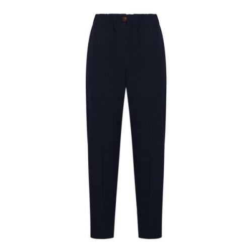 Blauwe Elastische Taille Broek Alysi , Blue , Dames