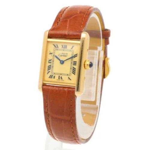 Pre-owned Stainless Steel watches Cartier Vintage , Yellow , Dames