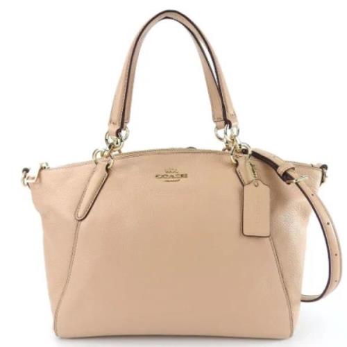 Pre-owned Leather handbags Coach Pre-owned , Beige , Dames