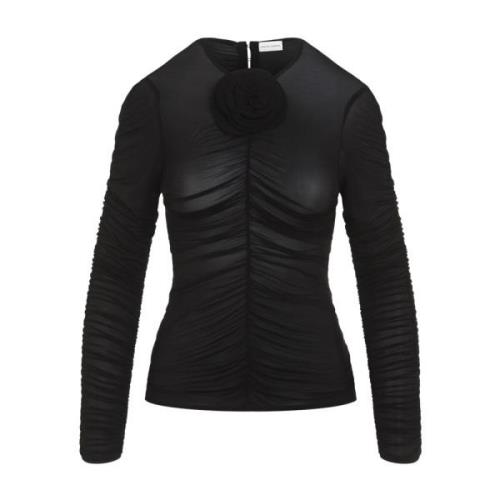 Stijlvol Zwart Top Aw24 Magda Butrym , Black , Dames