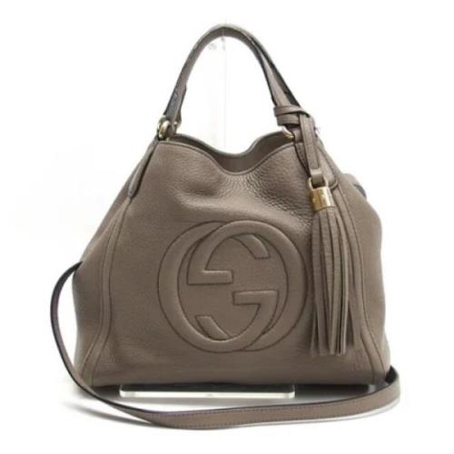 Pre-owned Leather gucci-bags Gucci Vintage , Beige , Dames