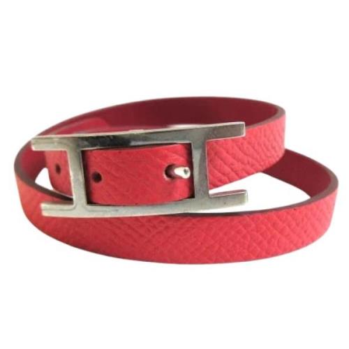 Pre-owned Leather bracelets Hermès Vintage , Pink , Dames