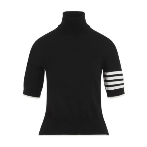 Zwarte Trui met Witte Strepen Thom Browne , Black , Dames