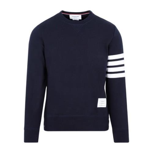 Blauwe Sweatshirt 4-Bar Strepen Thom Browne , Blue , Heren