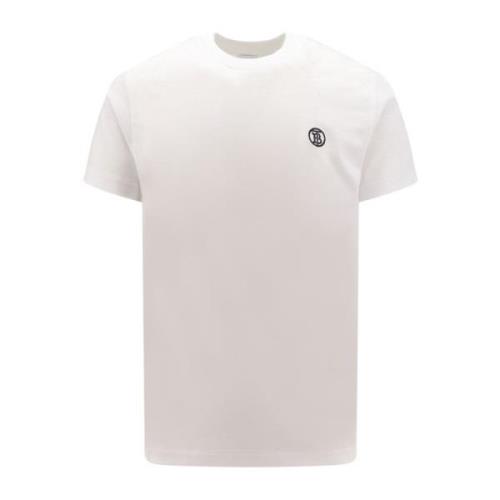 Wit Crew-neck T-shirt Korte mouw Burberry , White , Heren