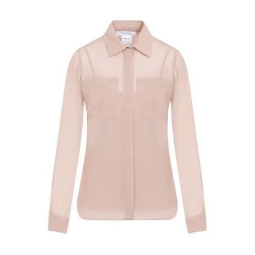 Zijden Shirt Nude & Neutrals Elegant Max Mara , Beige , Dames