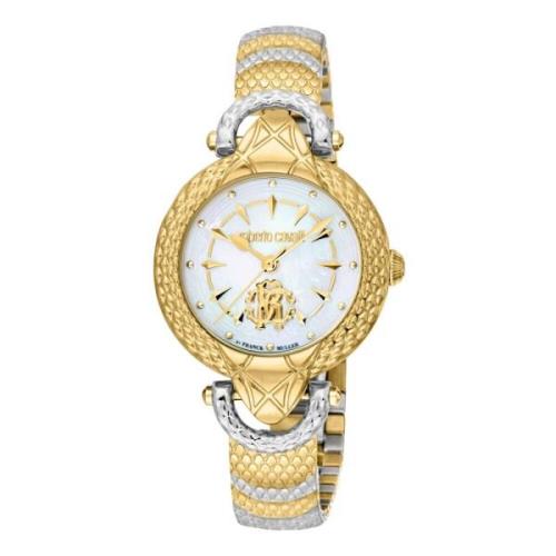 Elegant Stainless Steel Analog Watch Roberto Cavalli , Yellow , Dames