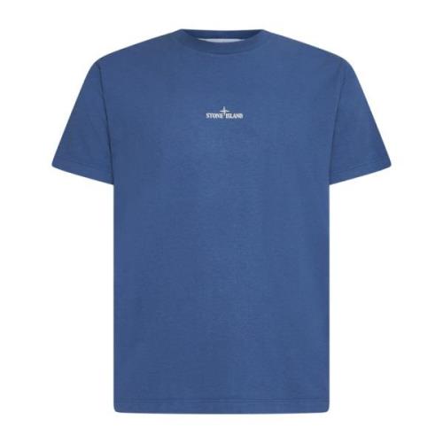 Air Force Blue Logo T-shirt Stone Island , Blue , Heren