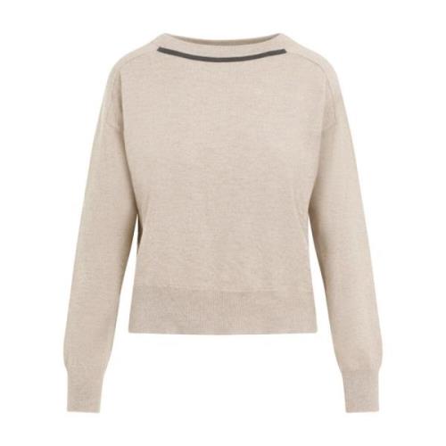 Luxe Cashmere Sweater Nude Neutrals Brunello Cucinelli , Beige , Dames