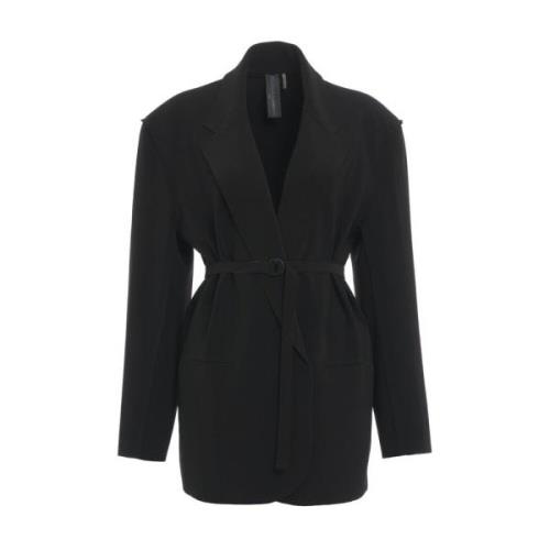 Zwarte Single-Breasted Blazer Aw24 Norma Kamali , Black , Dames