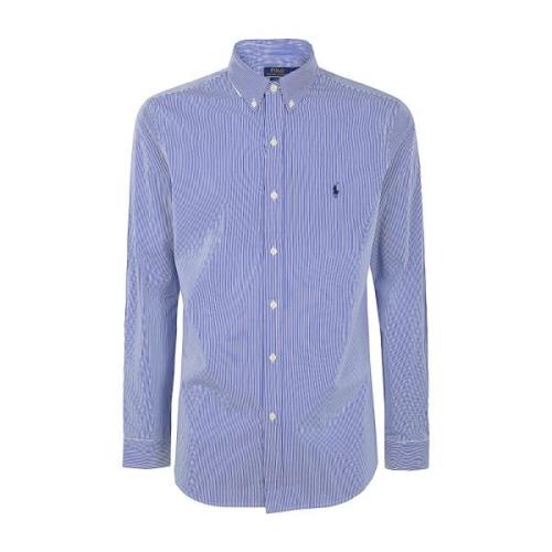 Blauw Wit Hairline Gestreept Slim Fit Overhemd Ralph Lauren , Blue , H...