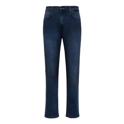 Middelblauwe Stretch Denim Jeans Boggi Milano , Blue , Heren