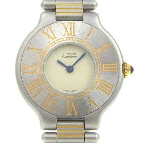 Pre-owned Stainless Steel watches Cartier Vintage , Beige , Dames