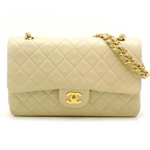 Pre-owned Leather chanel-bags Chanel Vintage , Beige , Dames