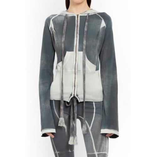 Grijze Raze Hoodie met Voorplooien Knwls , Gray , Dames