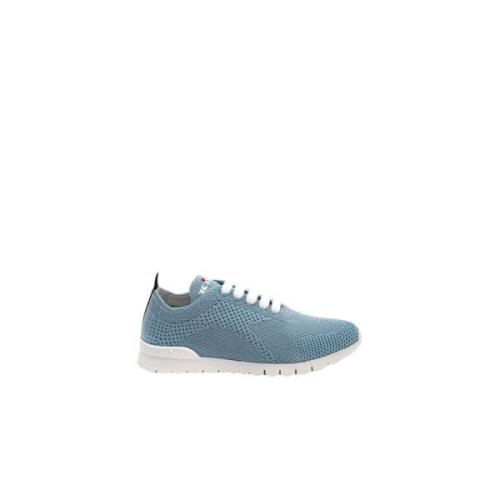 Hemelsblauwe Kasjmier Gebreide Sneakers Kiton , Blue , Dames