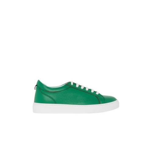 Apple Green Deerskin Cup Sole Sneakers Kiton , Green , Dames