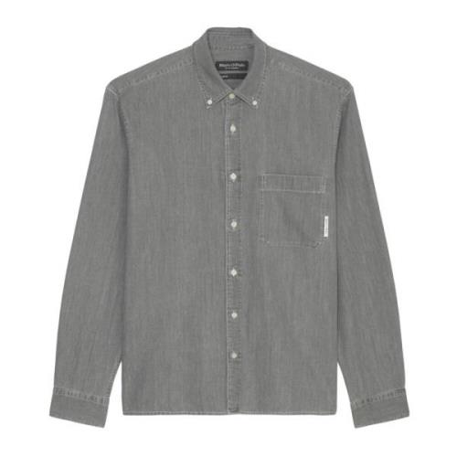 Gewone denim overhemd Marc O'Polo , Gray , Heren