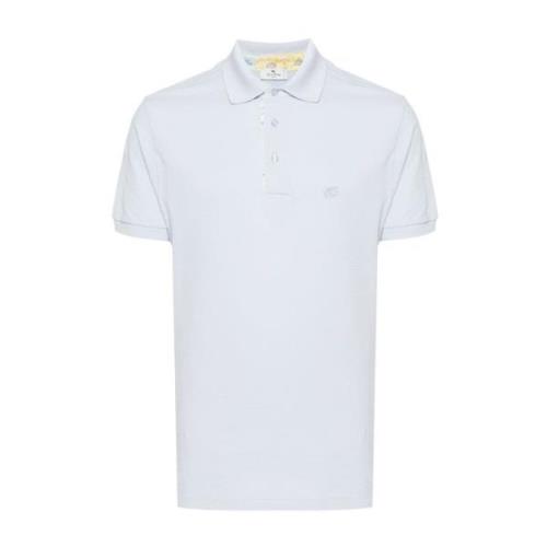 Blauw Piqué Polo Shirt Etro , Blue , Heren