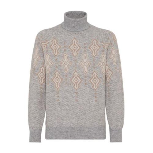 Grijze Sweaters voor Mannen Brunello Cucinelli , Gray , Heren