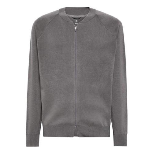 B Tech Tech Bomber Jacket in Merinowol Boggi Milano , Gray , Heren