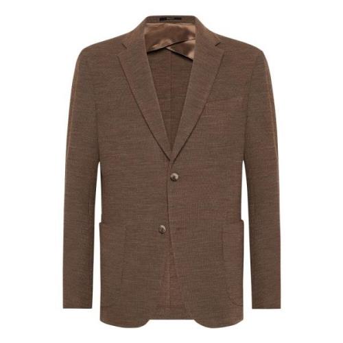 Militair jack in gestructureerde wollen jersey Boggi Milano , Brown , ...