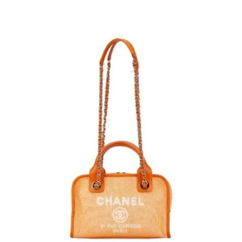 Pre-owned Leather chanel-bags Chanel Vintage , Orange , Dames