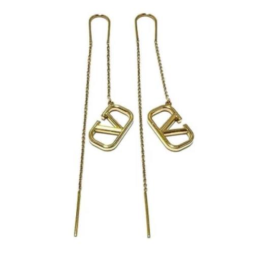 Pre-owned Metal earrings Valentino Vintage , Yellow , Dames