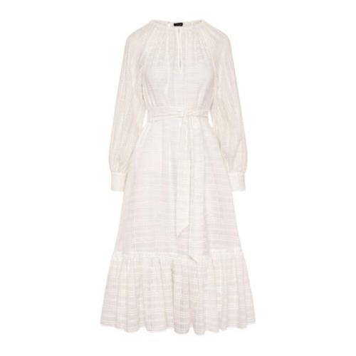 Elegante Katoenen Midi Jurk met Uitsparingen Kiton , White , Dames